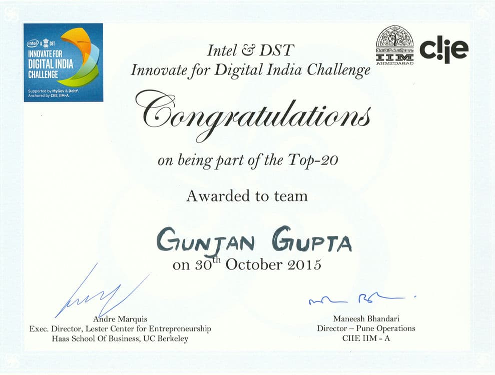 Intel DST Innovate for Digital India Challenge_TellmateHelperPvtLtd_Gunjan_Tellmate